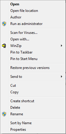RunAsAdmin Run As Administrator Context Menu