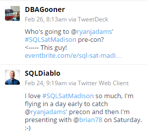 SQLSatMadisonTweets