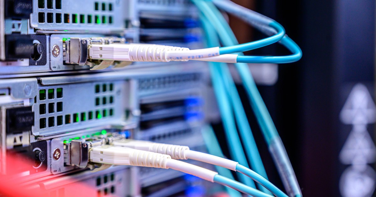 Server room network cables secure